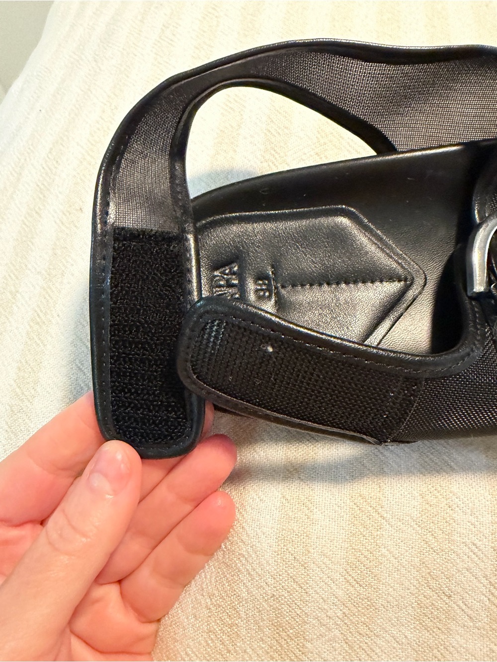 ZARA Black Double Buckle Strappy Flat Sandals Size 38 / 7.5 - Picture 9 of 15